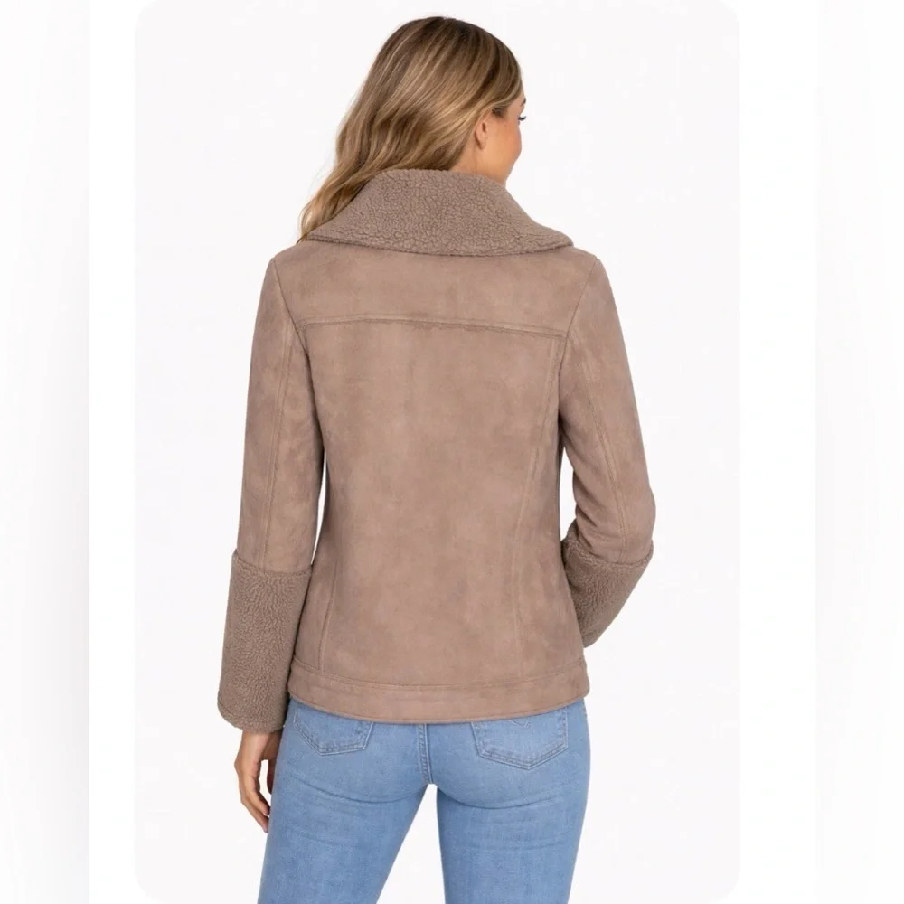 The Fifth Label Moto-Style Faux Suede Sherpa Jacket XS | Australian Brand